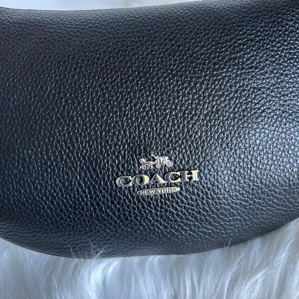 Coach Payton Black Pebble Leather Shoulder Bag Excellent - Picture 5 of 10